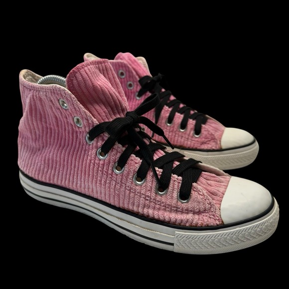 Vintage 2001 Y2K Converse All Star Chuck Taylor Pink Corduroy High Top W 9 Men 7 - Picture 2 of 12